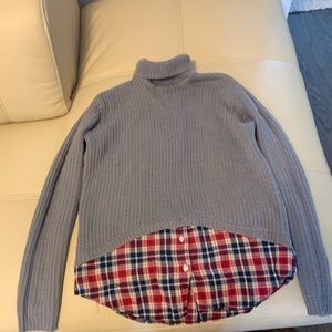 grey with built in flannel sweater